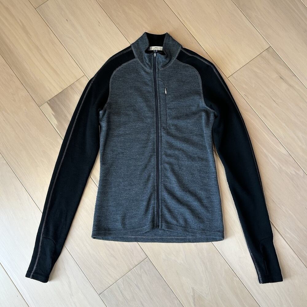 Ibex Merino Wool Full Zip Jacket Gray Long Sleeve Women’s Small